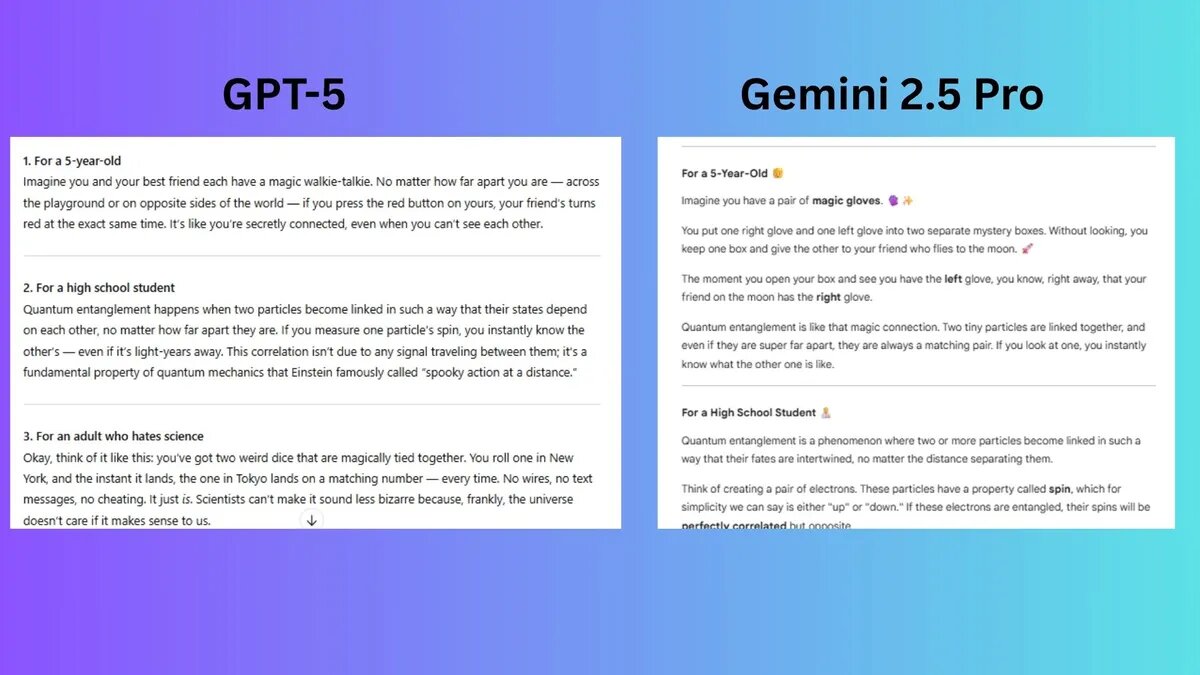 کدام یک پیروز میدان است، ChatGPT-۵ یا Gemini ۲.۵؟