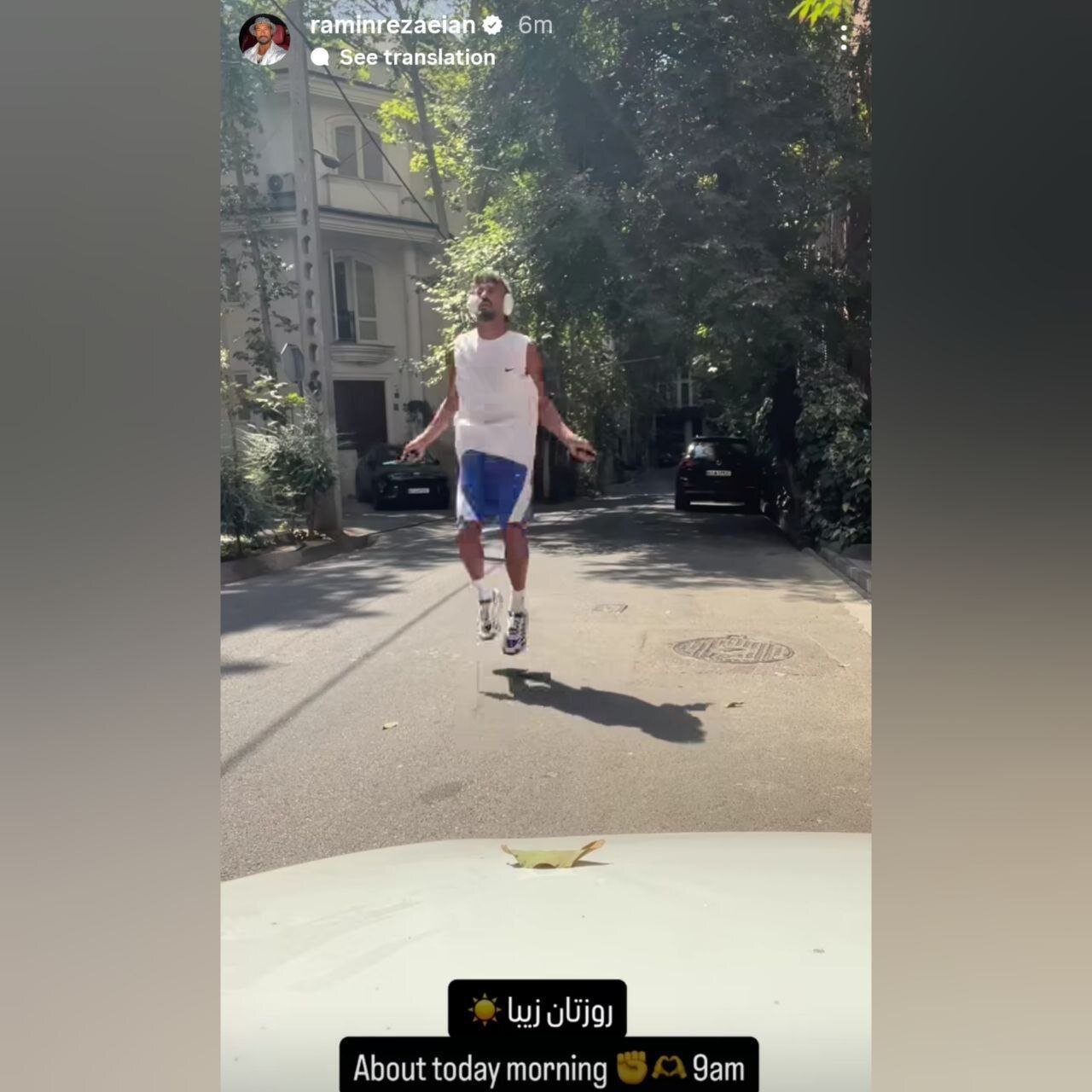 عکس| لوکیشن عجیب تمرینات رامین رضاییان در کوچههای تهران