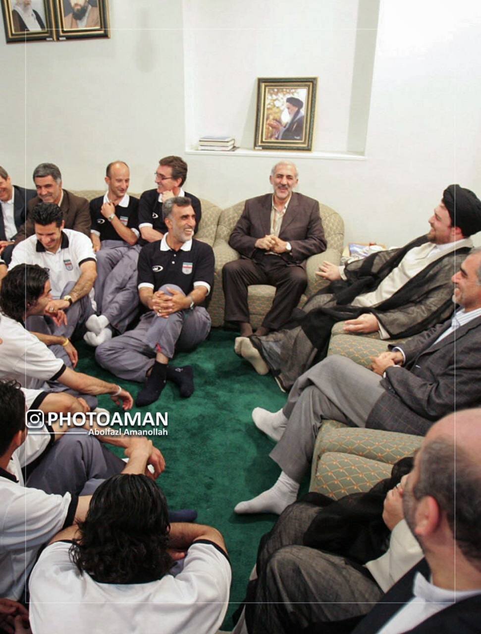 عکس | علی دایی در جماران؛ ملاقات شهریار با نوه امام (ره)