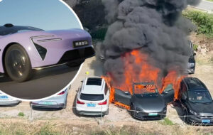 خودروی چینی مشهور، پارکینگ را به آتش کشید/ هفت ماشین در آتش سوخت / عکس