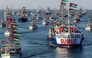 ناوگان جهانی صمود وارد منطقه خطر شد