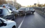 تصادف زنجیره‌ای دو پراید، یک وانت، یک سمند و یک پژوی ۲۰۶ در اتوبان امام‌علی/ چند نفر مصدوم شدند